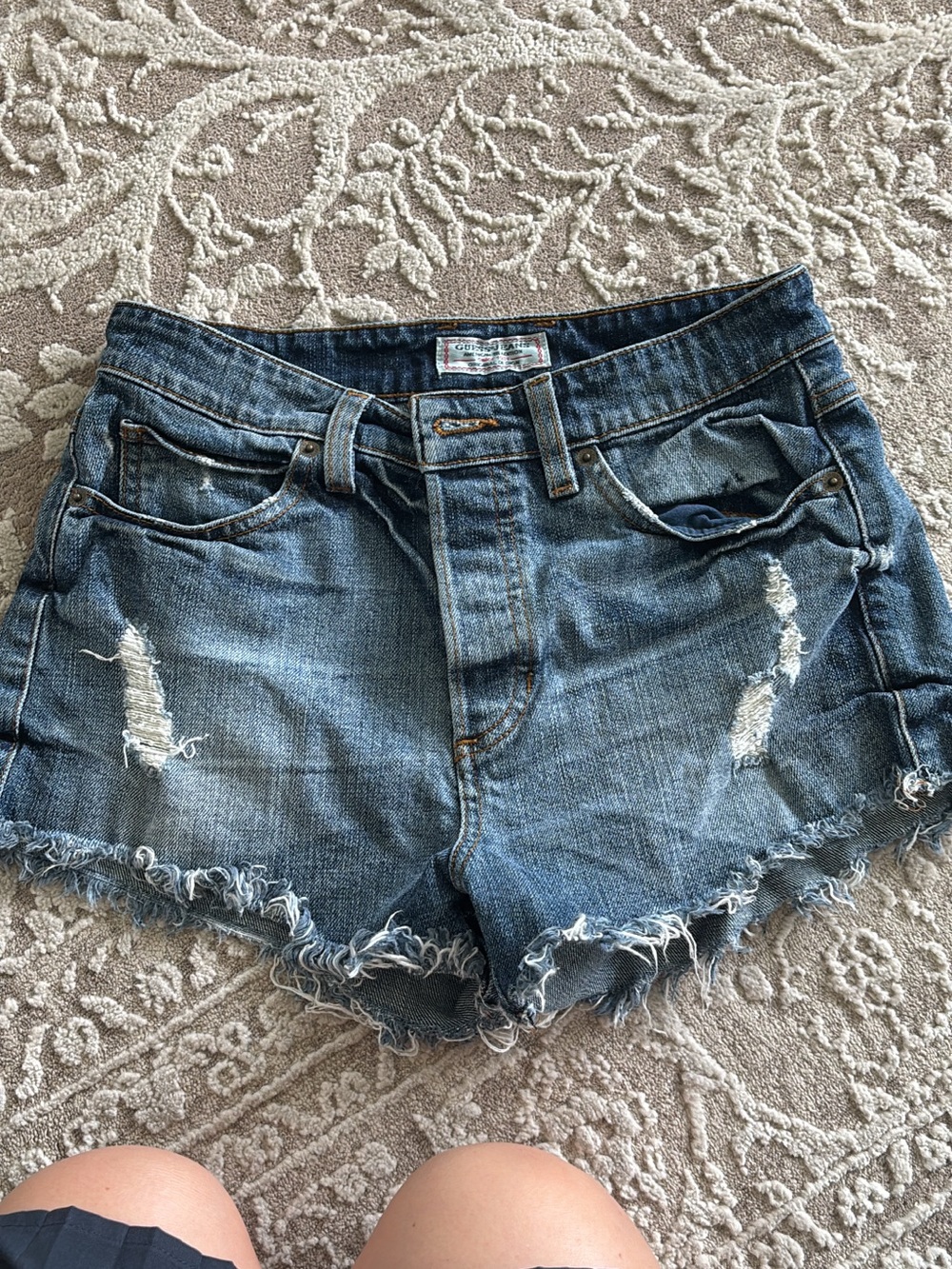 Guess Denim Distressed Women’s Shorts - Blue